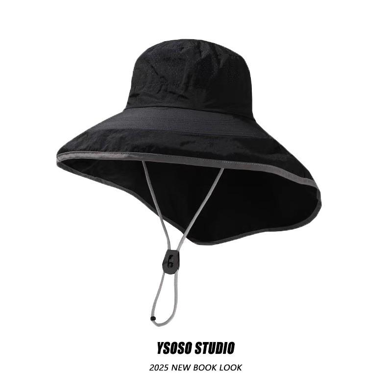 Wide Brim Sun Hat Women With Windproof Hard Visor UV Protection Cycling Driving CL Hard Brim Wide Sun Hat - Black