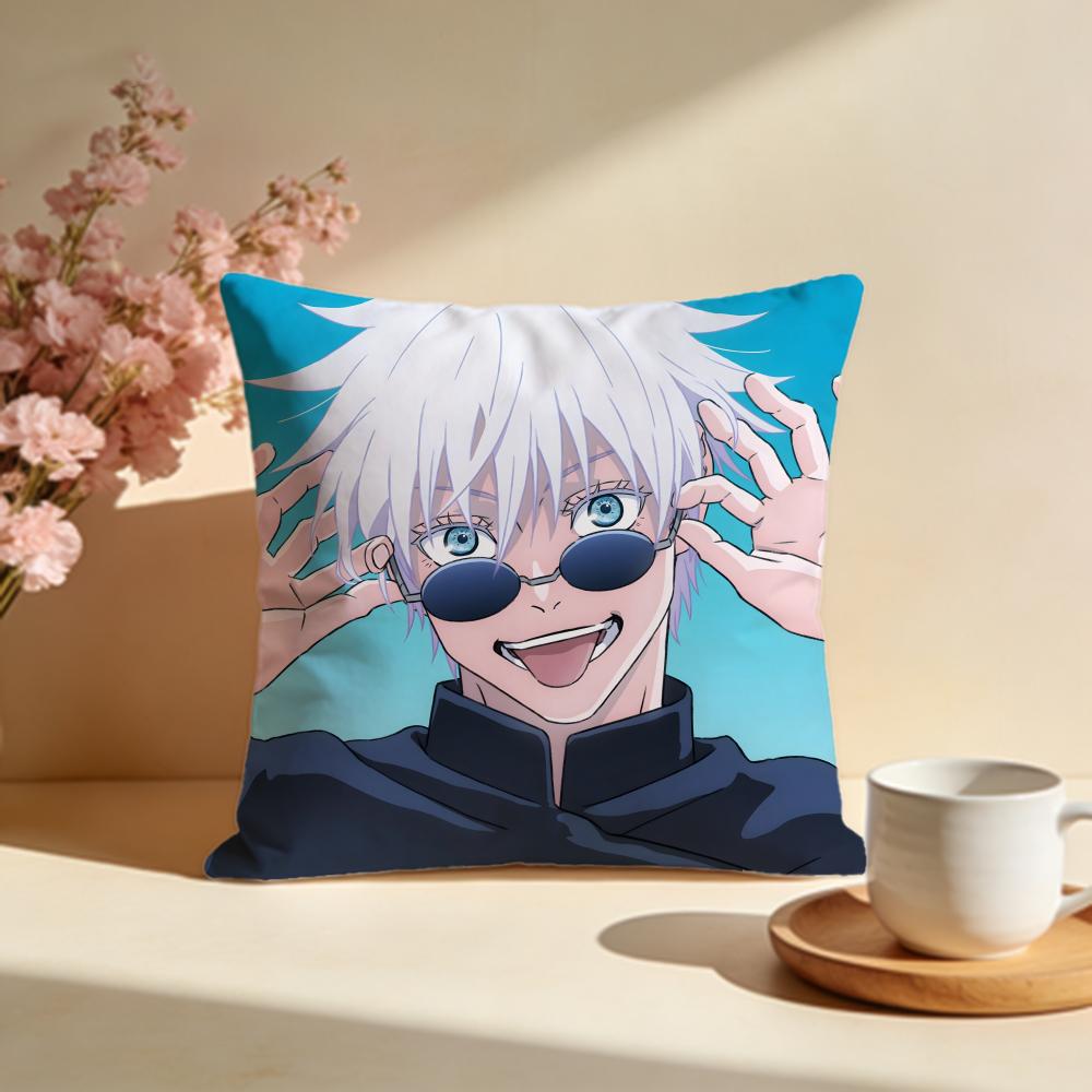 Fashion JJujutsu Kaisenes Cushion Cover Stylish Washable Pillow Cover Ideal for Couch Bedroom Car Decoration
