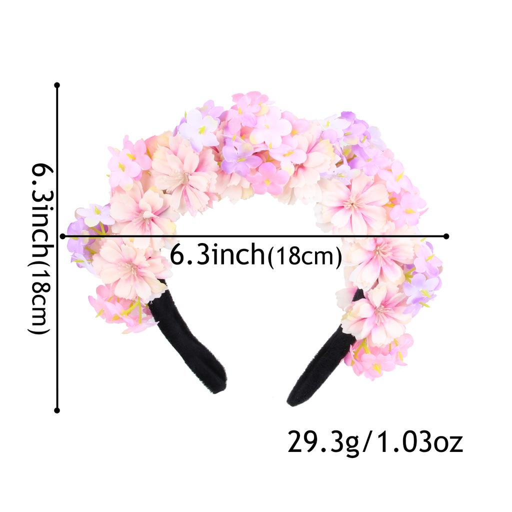 Fashion Women Bride Flowers Headband Chinese Style Flower Crown Hairband Ladies Elastic Beach Wedding Hair Accessories Headband