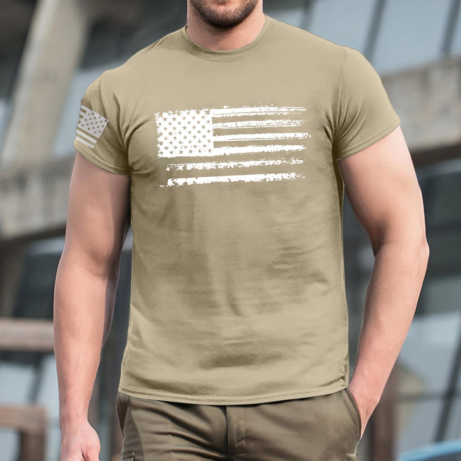 

Мужская модная футболка, уличная повседневная одежда с коротким рукавом S хаки