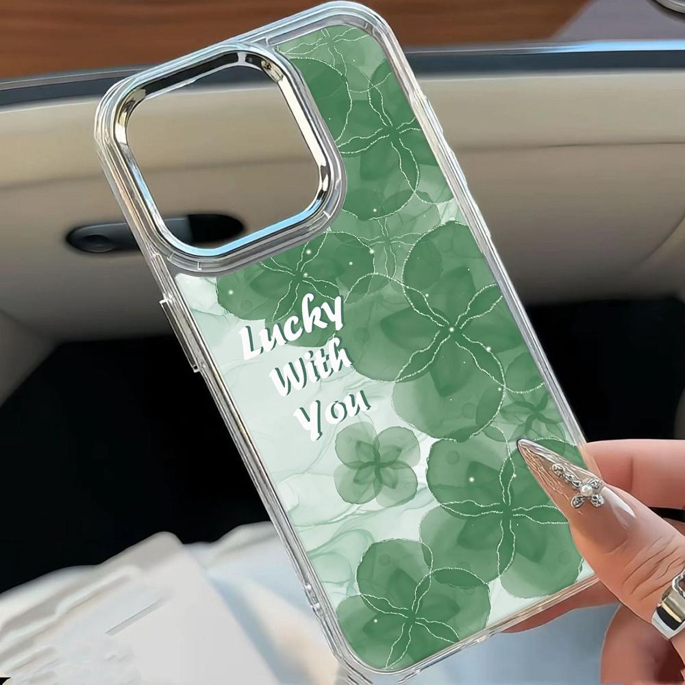 Four-Leaf Clover Lucky Design Phone Case For Iphone 17 17E 16E 16 13 11 Pro Max 14 15 12 Shockproof Flexible Bumper Cover Coque