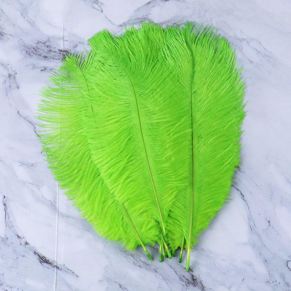 10Pcs Green Ostrich Feathers for Crafts 15-35cm Handicraft Accessories DIY Plume Starry Wedding Mask Handmade Centerpieces Decor