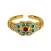 Enamel Pattern Open Ring Women'S Light Luxury High-End Index Finger Ring Fashion Personality Niche Design Ring