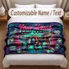 Coperta Morbida a Tema Dinosauri Personalizzata con Stampa Nome Testo Coperta Calda Decorazione Divano Casa Camera da Letto