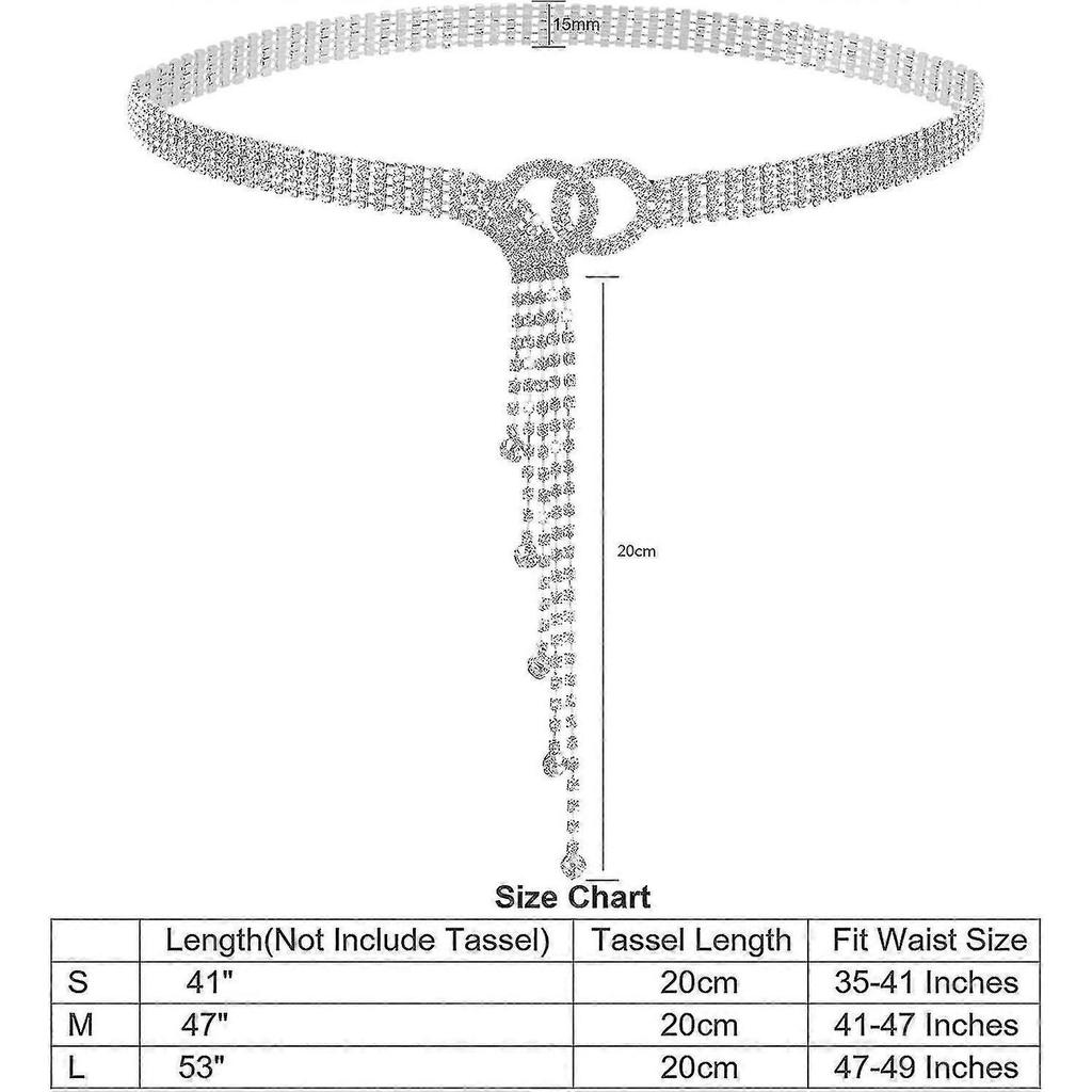 Women Rhinestone Belt Silver Shiny Diamond Fashion Crystal Ladies Double O-ring Waist Belt For Jeans Dresses