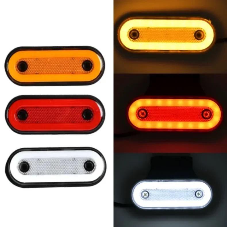 High-Quality 12V Oval LED Truck Side Signal Lights, 24V Compatible Indicators