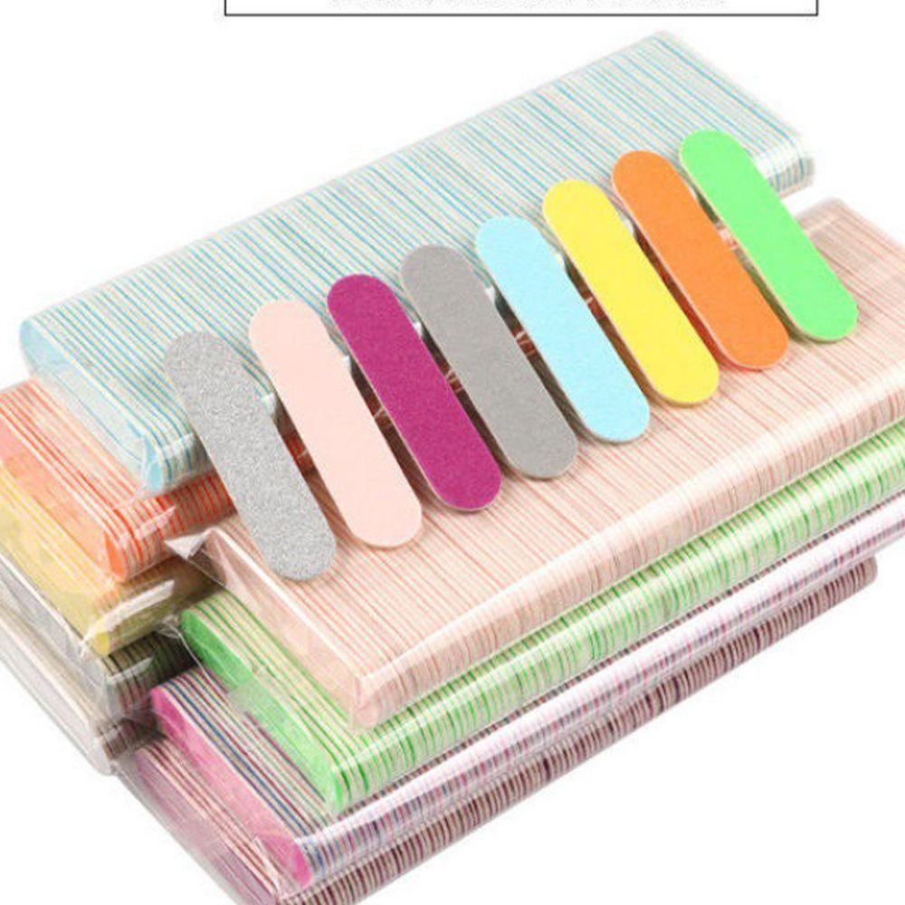 

Pink Mini Double Sided Nail File Thick Wood Nail Files Manicure Care Tools Sanding Nail Buffer Kits