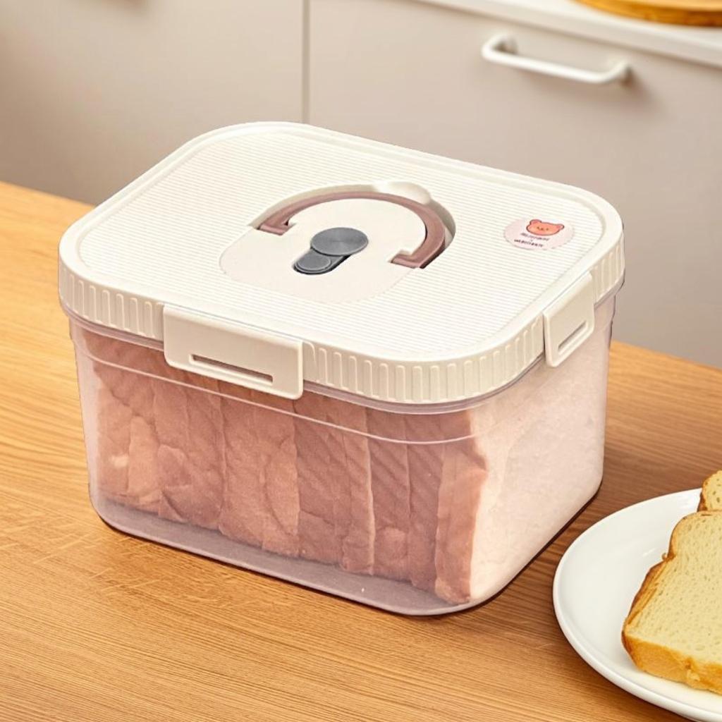 Refrigerator Bread Loaf Container Moisture Proof Airtight Bread Fresh-keeping Box With Handle Clear Plastic Sandwich Bread Box