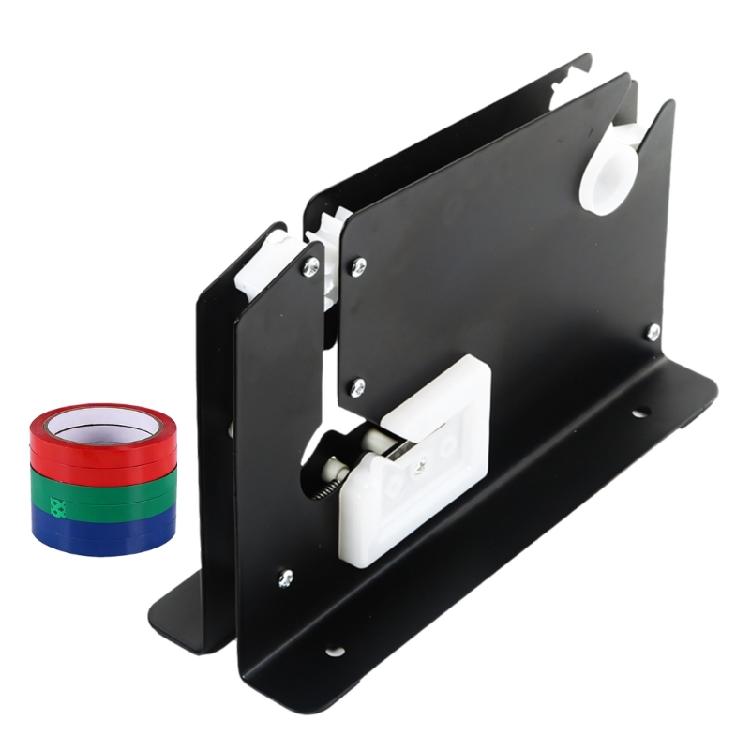 

Heavy Duty Iron Bag Sealer Set With 6 Adhesive Wrapping Tapes And Tape Dispenser For Retailers And Food Processors чорний