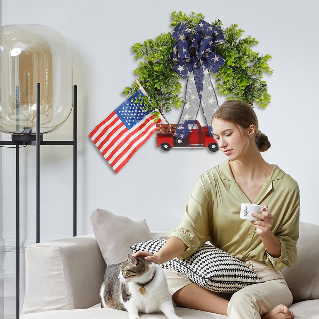 Independence Day Wreath Decorations Family Festival Decoration Props Shopping Mall Window Decoration Wreath