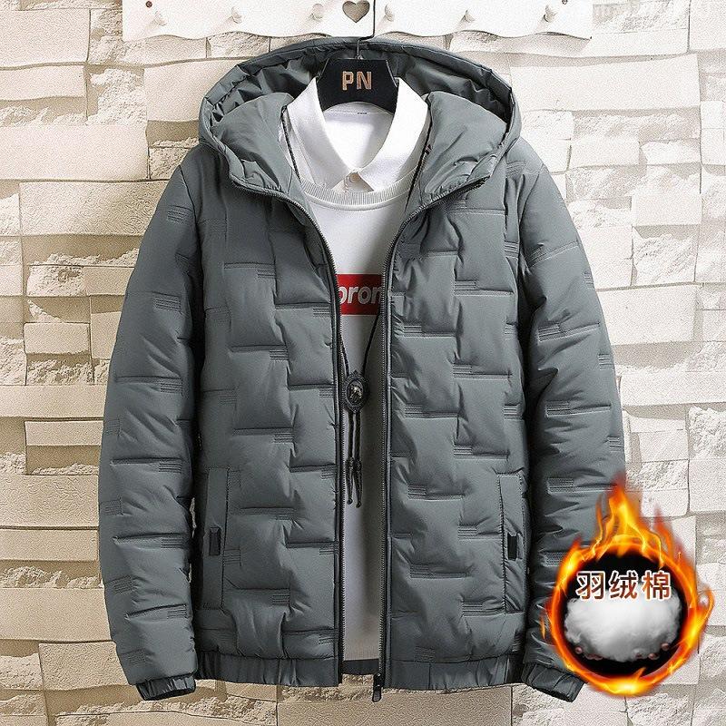 Padded men's winter velvet padded clothes winter coat hooded padded jacket men