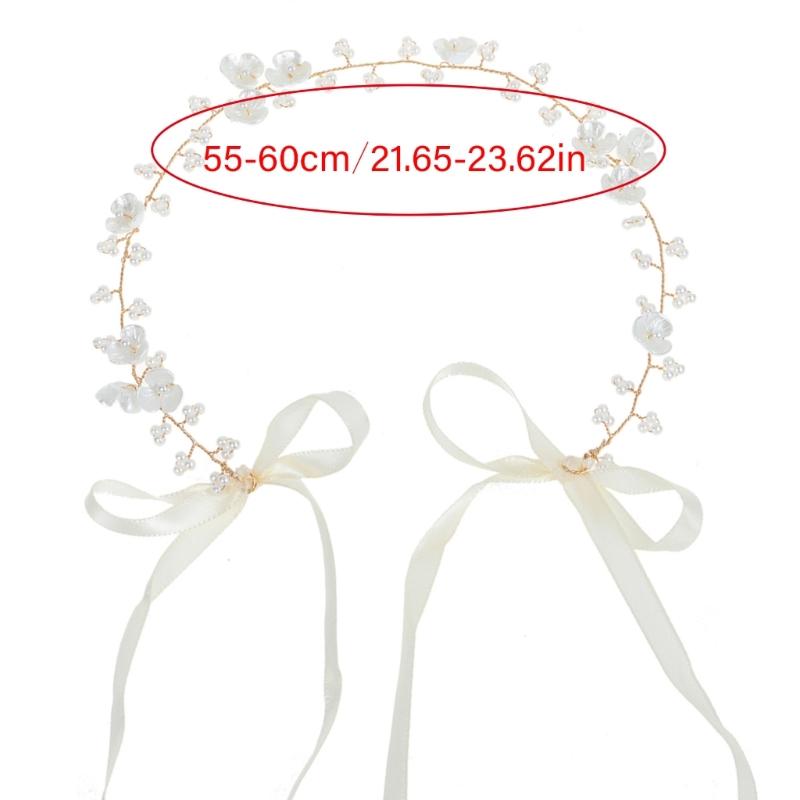 Fasce per Capelli Ghirlanda Floreale con Perle Finte Regolabili per Spose Damigelle Festa di Matrimonio Accessori Capelli Bohemien