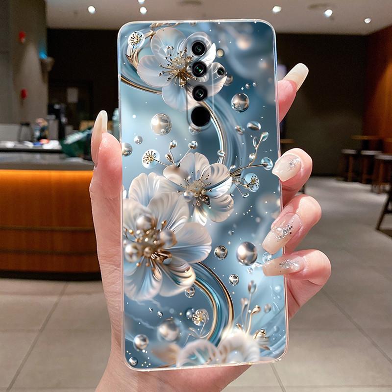 Custodia Per Xiaomi Redmi Note 8 Pro Note8 Capa Fiore Farfalla Protettiva Sottile Custodie Trasparente Morbido Silicone TPU Copri Telefono