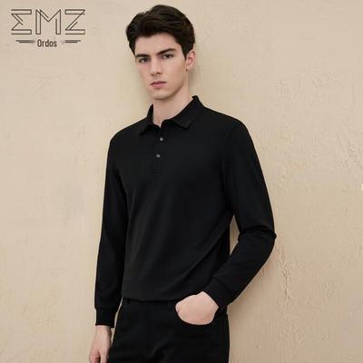 EMZ Men's Long Sleeve Polo Shirt