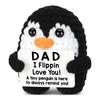 Hand-Knitted Penguin Wool Plush Ornament with Positive Energy Card