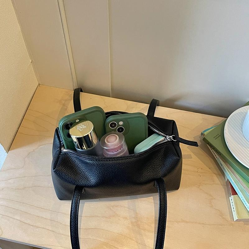 Solid Color Shoulder Bag Large Capacity Underarm Bag