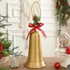 Christmas Bells Decors with Hanging Rope Pine Cone Bowknot Vintage Metal Bells for Tree Wreath Door Wall Decorations