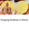 Chinese tourist attraction, Xi'an Big Wild Goose Pagoda, tourist attraction, gold-plated color printed commemorative medal, gold coin