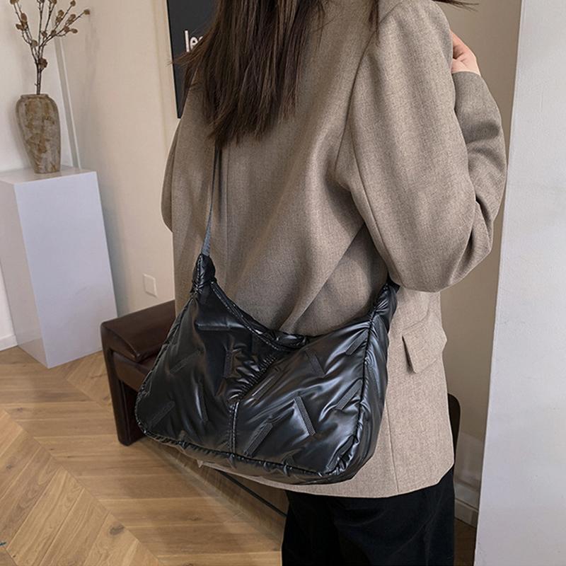 Dumpling Underarm Bag Space Cotton Tote Bag Large Capacity Shoulder Crossbody Bag Lightweight Women's Nylon Handbag KTY