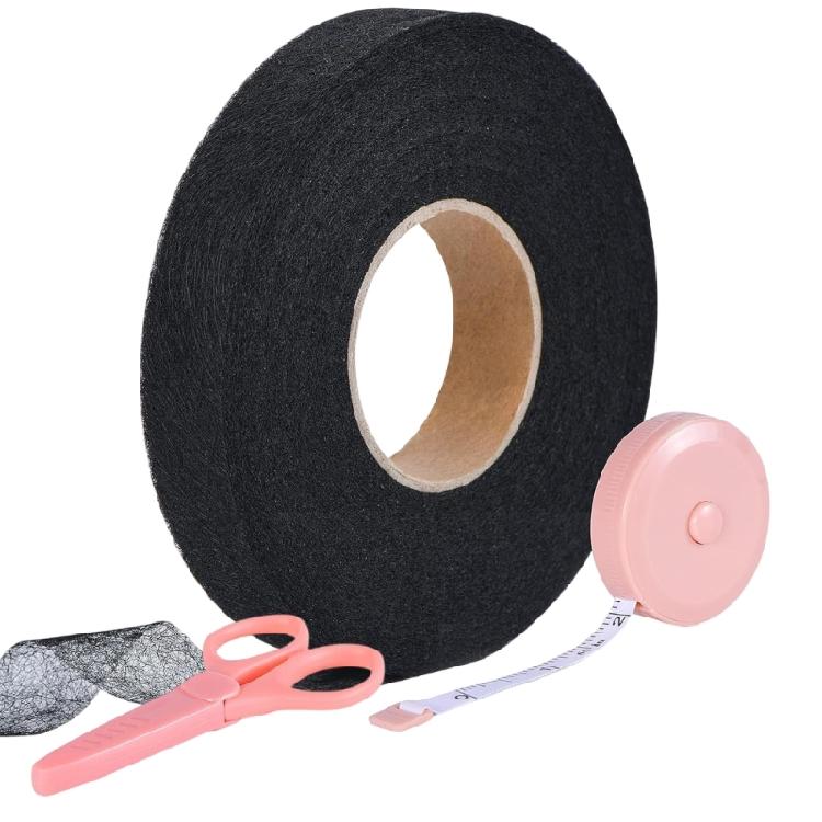 Hem Tape Width 2cm Iron-On Hemming Tape with Scissors & Tape Measur East To Use for Clothes Pants