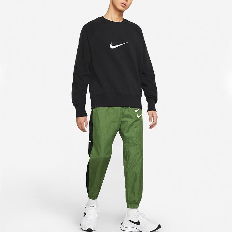 Nike Sportswear Swoosh Casual Long Sleeve Crew Neck Sweatshirt Men Tops Black DA0087-010