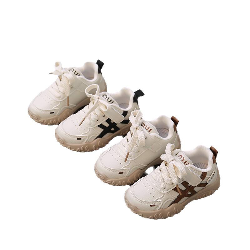 2025 Spring & Autumn Genuine Leather Breathable Boys' & Girls' Soft Sole German Training Sports Shoes