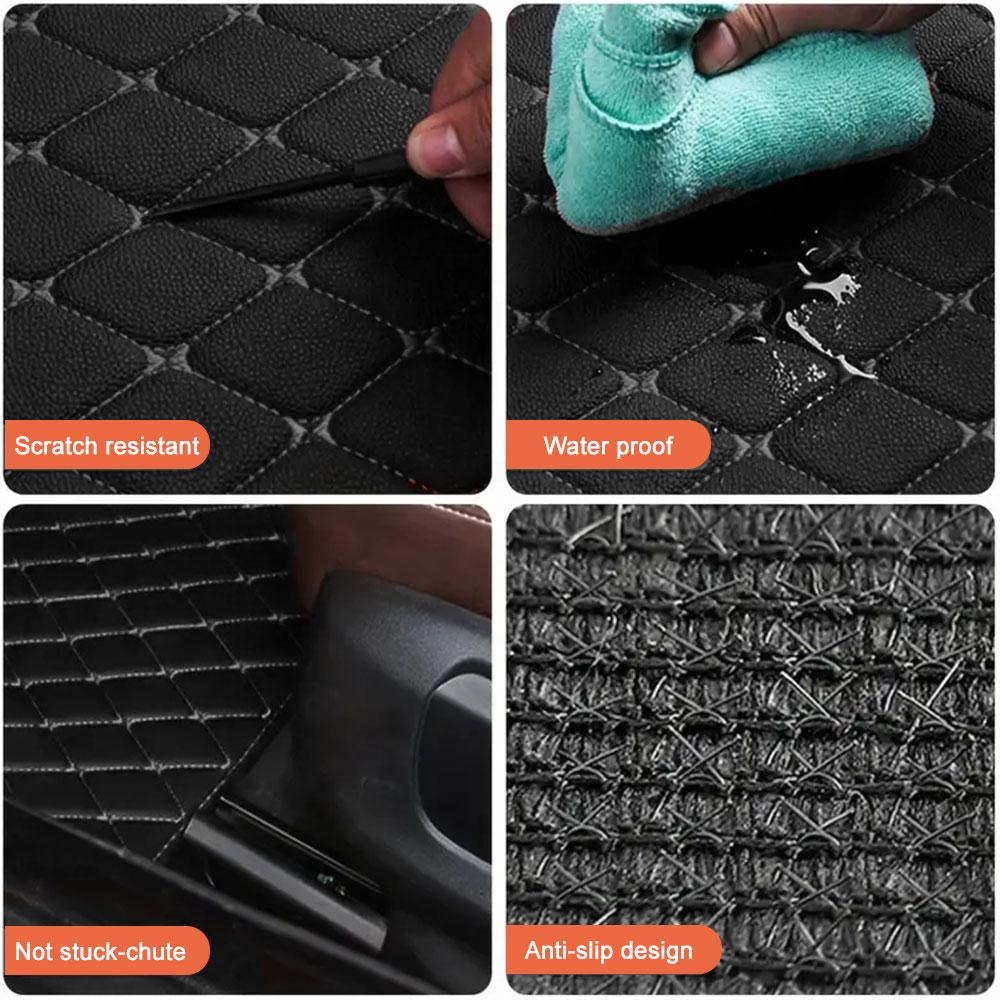 Podofo Upgrade Your Car With 4pcs Universal Waterproof Leather Car Floor Mats - Front & Rear Full Set