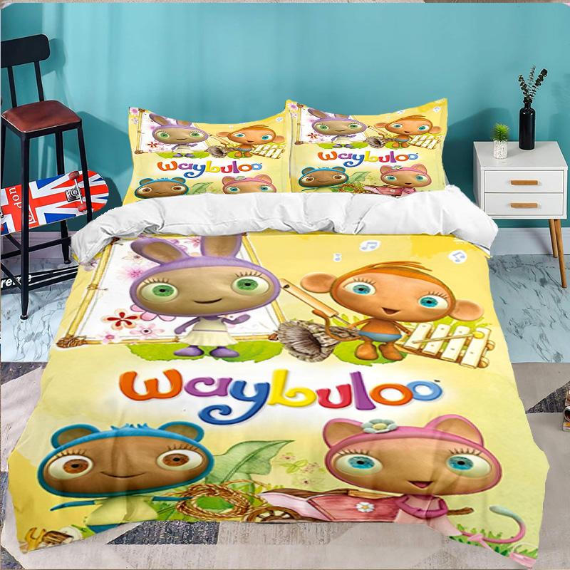Waybuloo Adventures 3PCS Bedding set,Ideal for 1pc Duvet Cover And 2pcs Pillowcases Perfect for Fan gift,Ideal for Bedroom, Dormitory