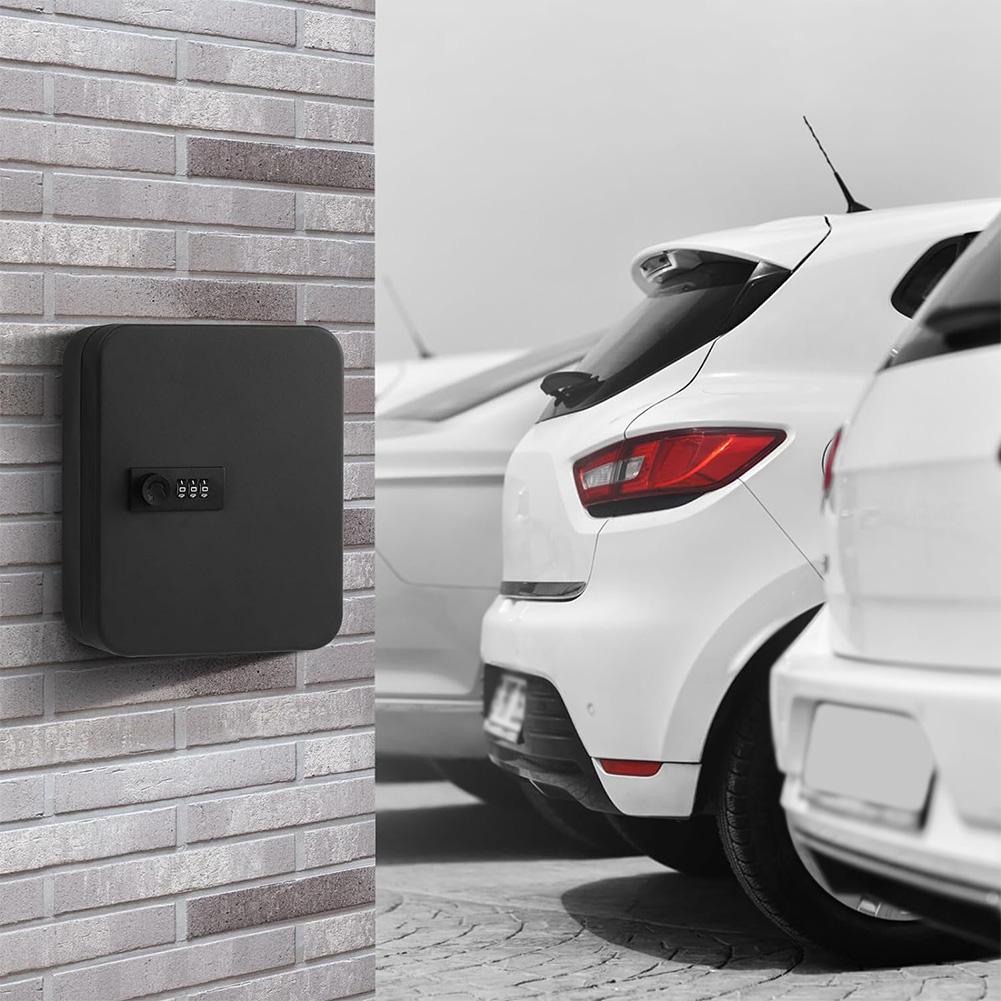 Key Cabinet Wall Mount 20 Key Hooks Locking Key Organizer with Key/Code Lock Key Cabinet Security Lock Box Locking Key Cabinet