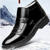 Zimní pánské boty Chelsea z pravé kůže, módní vlněná izolace, outdoorové business kožené boty, pánské protiskluzové sněhové bavlněné kotníkové boty