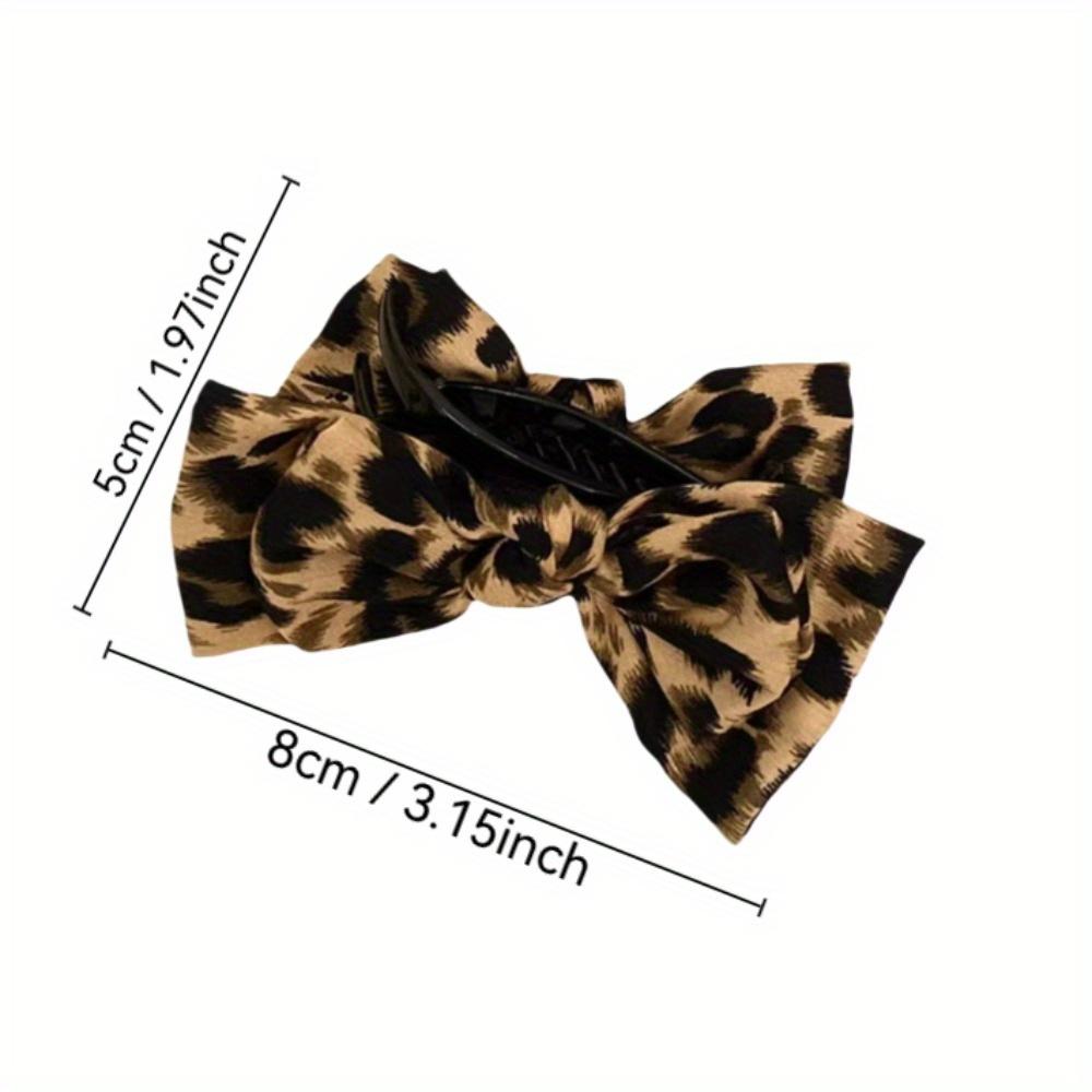 Sweet and Cool Leopard Print Bow Hair Clip, Leopard Print Element Bow Paired with Sweaters and Coats To Enhance Temperament