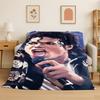 King of Pop Star MJ Michael Jackson Flannel Blanket Soft Warm Throw Blanket for Bedroom Living Room Bed Travel Camping Picnic