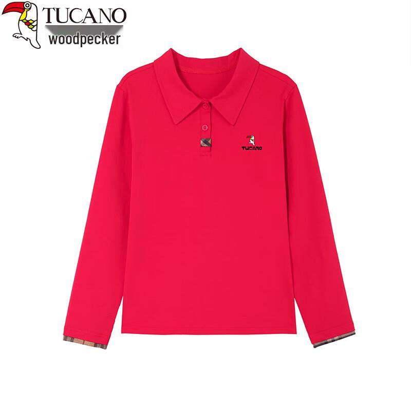 Women's Polo Collar Long Sleeve Cotton Blend T-Shirt
