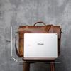 Men's Retro Genuine Leather Crossbody Messenger Bag - Handmade Crazy Horse Cowhide Briefcase