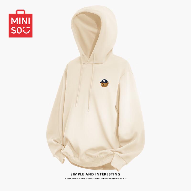 MINISO Men's Retro Bear Logo Hoodie