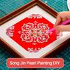 Song Jin Fabric Pearl Paintings Material Kit Engraved Pattern Handmade DIY Pearl Paintings Kit Simulated Pearl