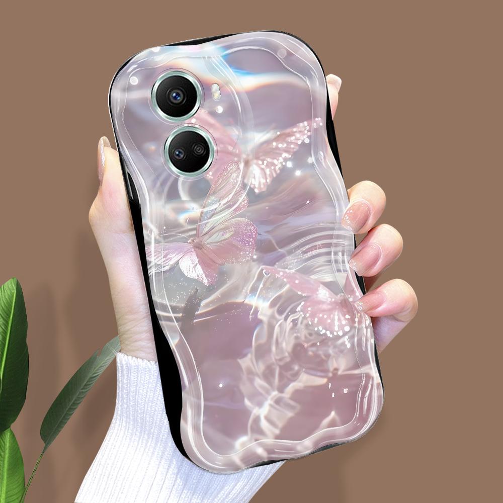 Dla Honor 90Lite X6B X8 Infinix Hot 30 40i 40Pro Smart8 Vivo V27 V29e V30e Moto G84 Modna Dziewczyna Kremowa Tekstura Miękki Silikon Pełna Ochrona Obiektywu Etui