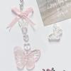 Bowknot Beaded Phone Lanyard Stylish Butterfly Keychain Pendant Phone Accessory