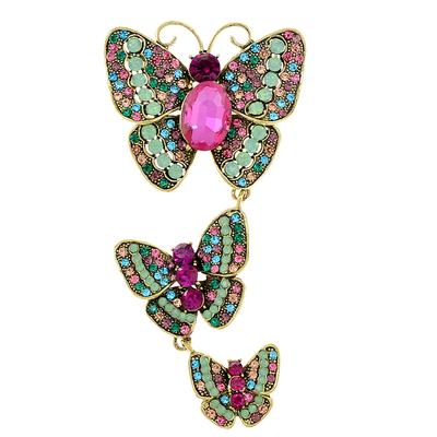 Nuove grandi spille a farfalla in cristallo e strass per le donne, spille con ciondoli a forma di insetti vintage