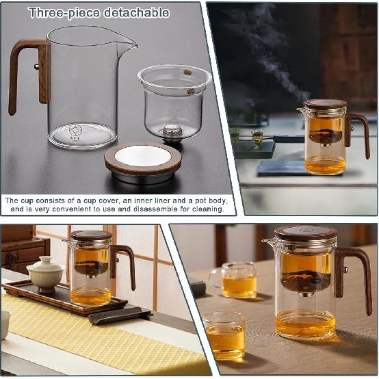 Enchanti Tea Pot, Witchcraft Magical Enchanted Glass Teapot with Strainer, Magnetic Filtration Pot with Handle, for Home, Gifting, Outdoor and Office