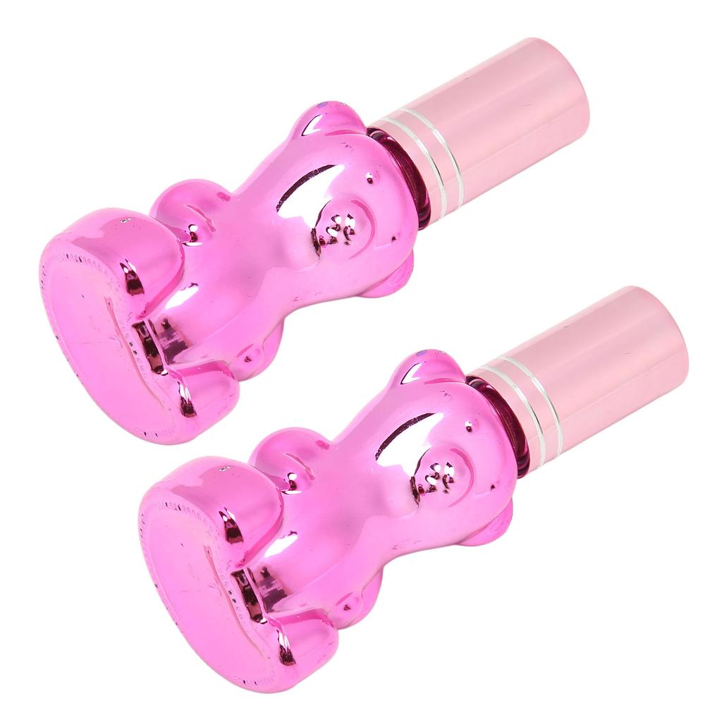 2pcs Bear Shape Perfume Bottle 12ml Portable Glass Refillable Empty Perfume Bottle for Makeup Remover Pink