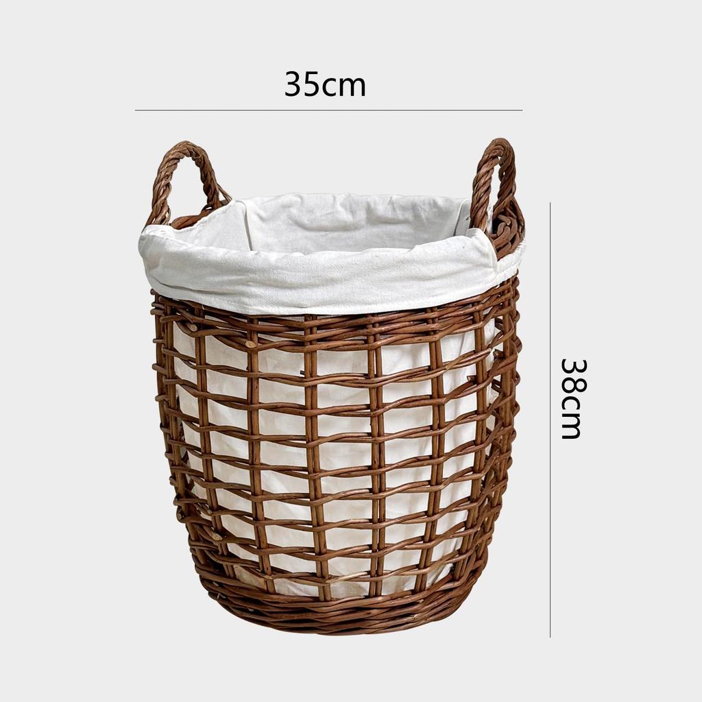 Handwoven Laundry Basket with Handles for Home Storage