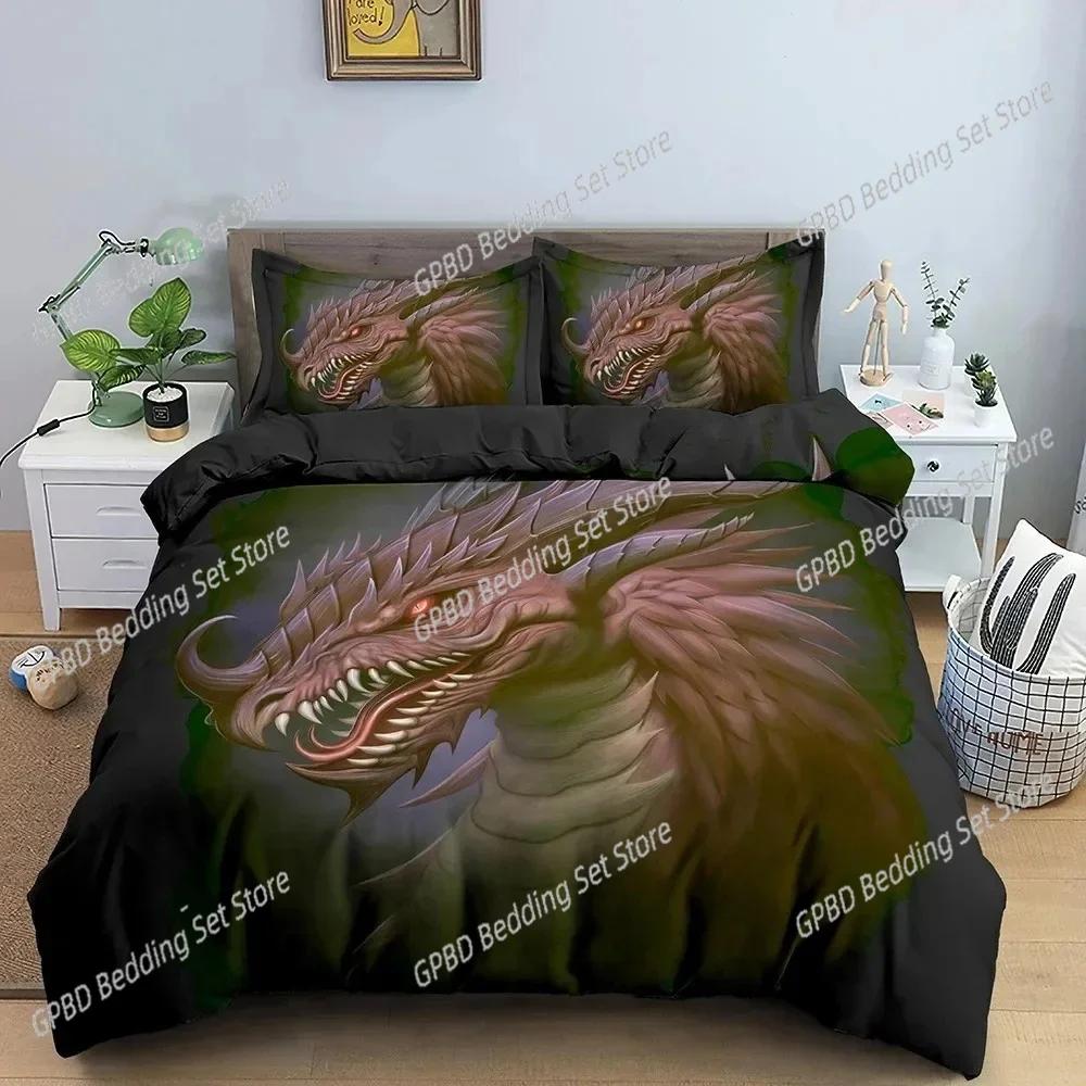 

Комплект постельного белья с драконами для спальни Мягкие современные покрывала Удобное детское одеяло Пододеяльник и наволочка 100*200cm Single