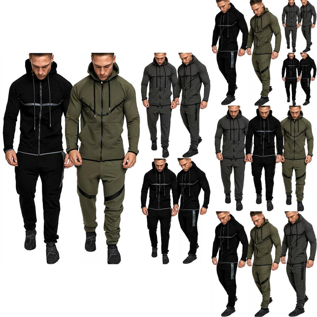 Stylish Men Tracksuit With Hooded Design And Adjustable Waistline For Comfort