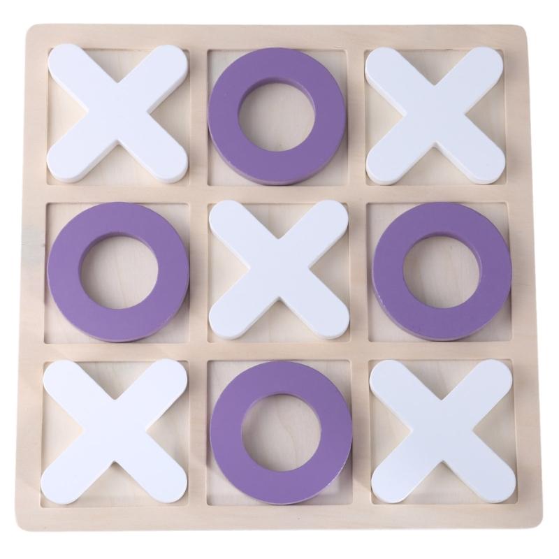 

Travel friendly Wood Tile Board Game Fun Entertainment Chessboard Wood Tile Game Perfect for Office and Desk Decors фиолетовый/белый