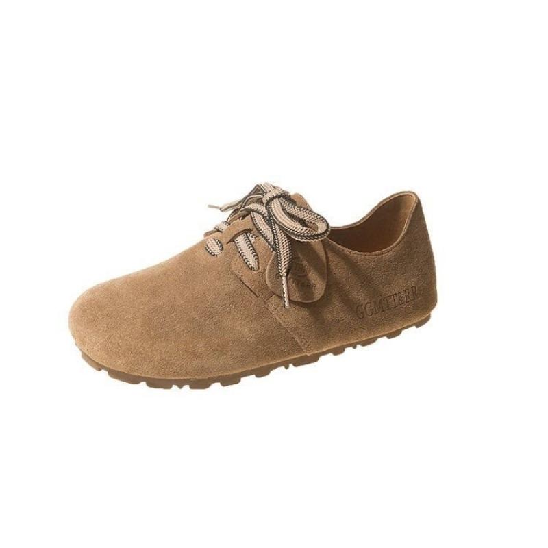 Women's Shoes 41-43 Wide Fat Feet Toast Shoes Autumn New Puff Shoes Retro All-inclusive Soft-soled Single Shoes