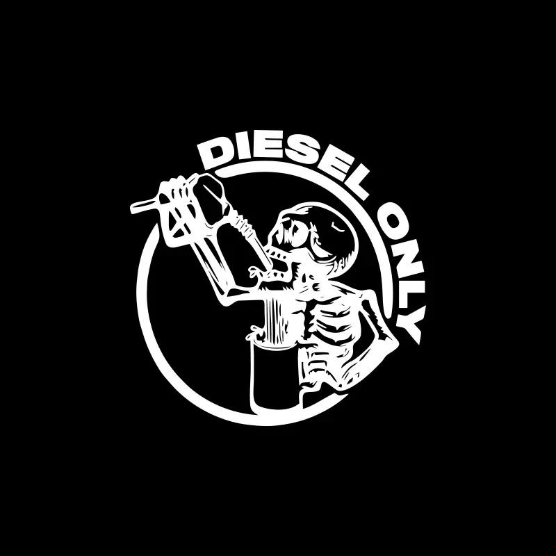 ABFB1 Funny Skull Car Decal 12cm Round Diesel Fuel Tank Sticker Waterproof Sunscreen Reflective Vinyl for All Cars SUV Truck Exterior