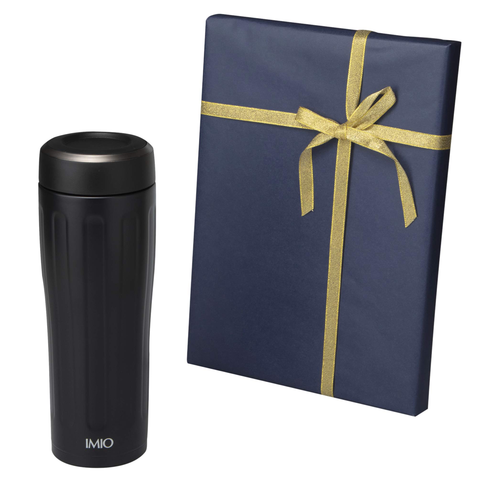 

IMIO 480ml Black Tumbler, 7.7 x 7.7 x 21.2cm (Navy Wrapping)