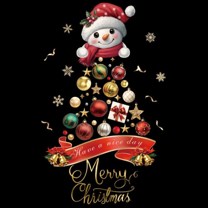 2025 Novoroční samolepky na okno Vánoční dekorace Santa Claus Sněhulák Samolepka na vánoční stromek Dekorace na skleněné okno Obtisk Vánoční dárek