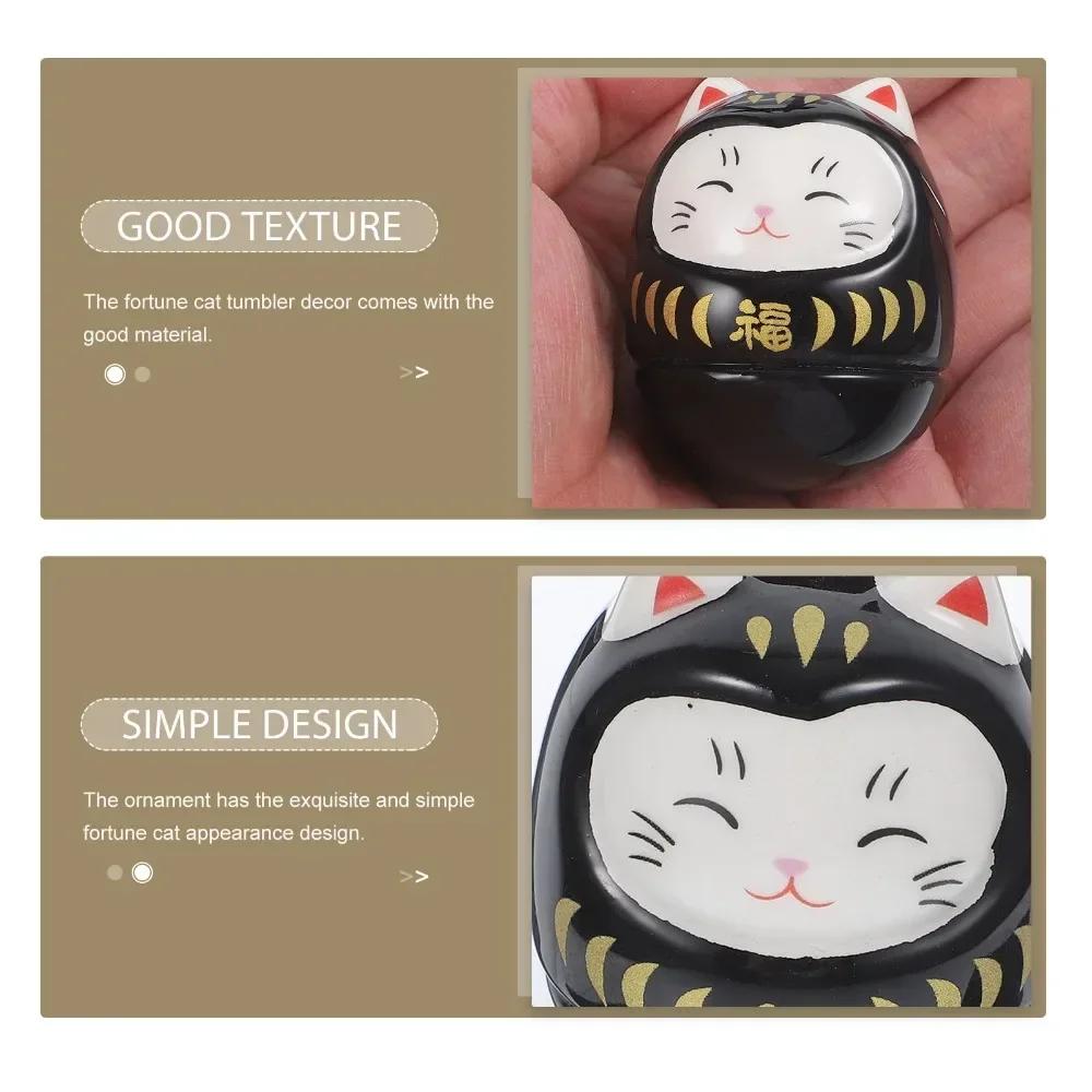 Japanese Ceramic Daruma Crafts Cartoon Lucky Cat Fortune Ornament Landscape Home Decor Accessories Gifts Living Room Decoration